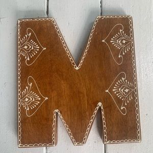 “M” wooden wall decor